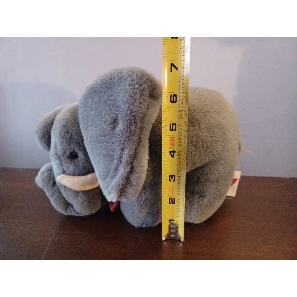 Vintage Dakin Elephant Plush Grey Stuffed‎ Animal Large Ears Red Tag 1980s 1990s